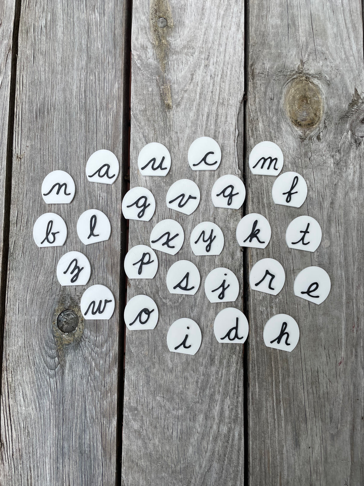 Alphabet Flat Edge Coins - Print and Cursive