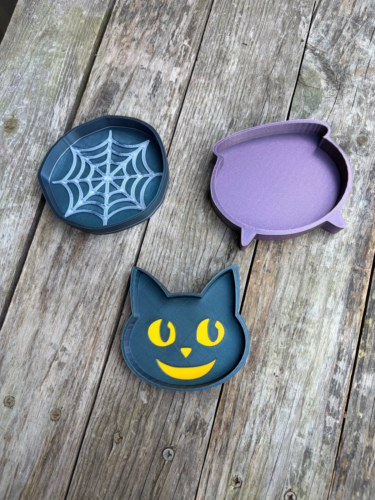 Cat, Cauldron, Ghost, Web Small Trays