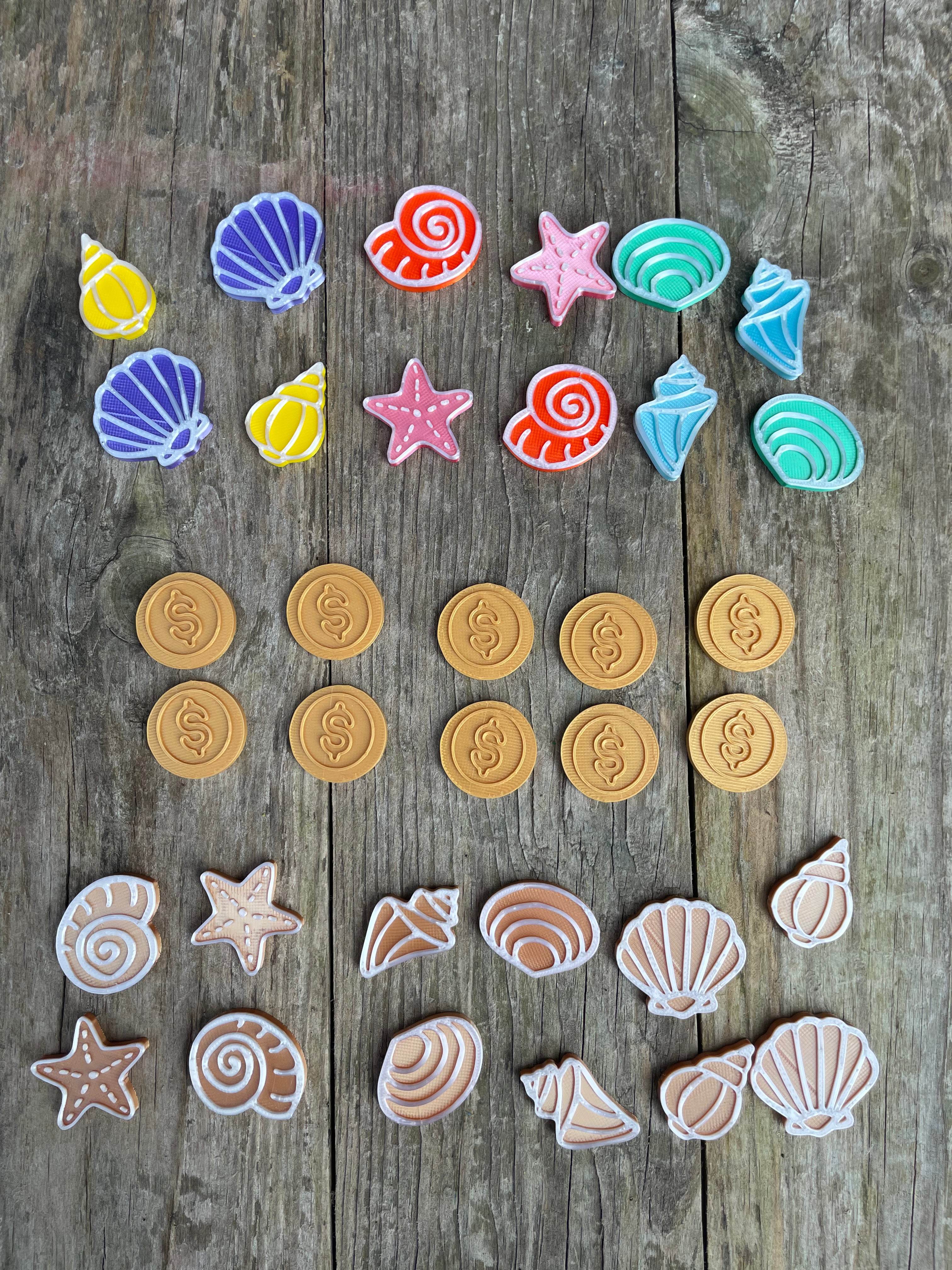 Ocean Counters (shells & coins)